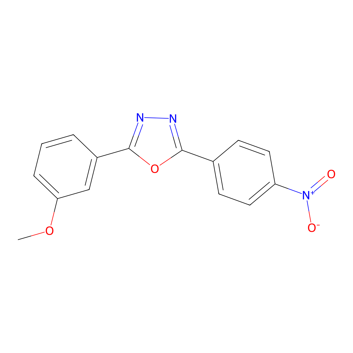2-(3-Methoxyphenyl)-5-(4-nitrophenyl)-1,3,4-oxadiazole molecular structure, CAS 62507-53-3