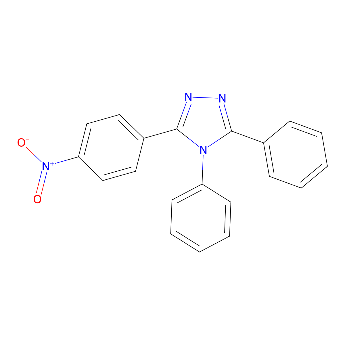 4H-1,2,4-Triazole, 3-(4-nitrophenyl)-4,5-diphenyl- molecular structure, CAS 62507-57-7