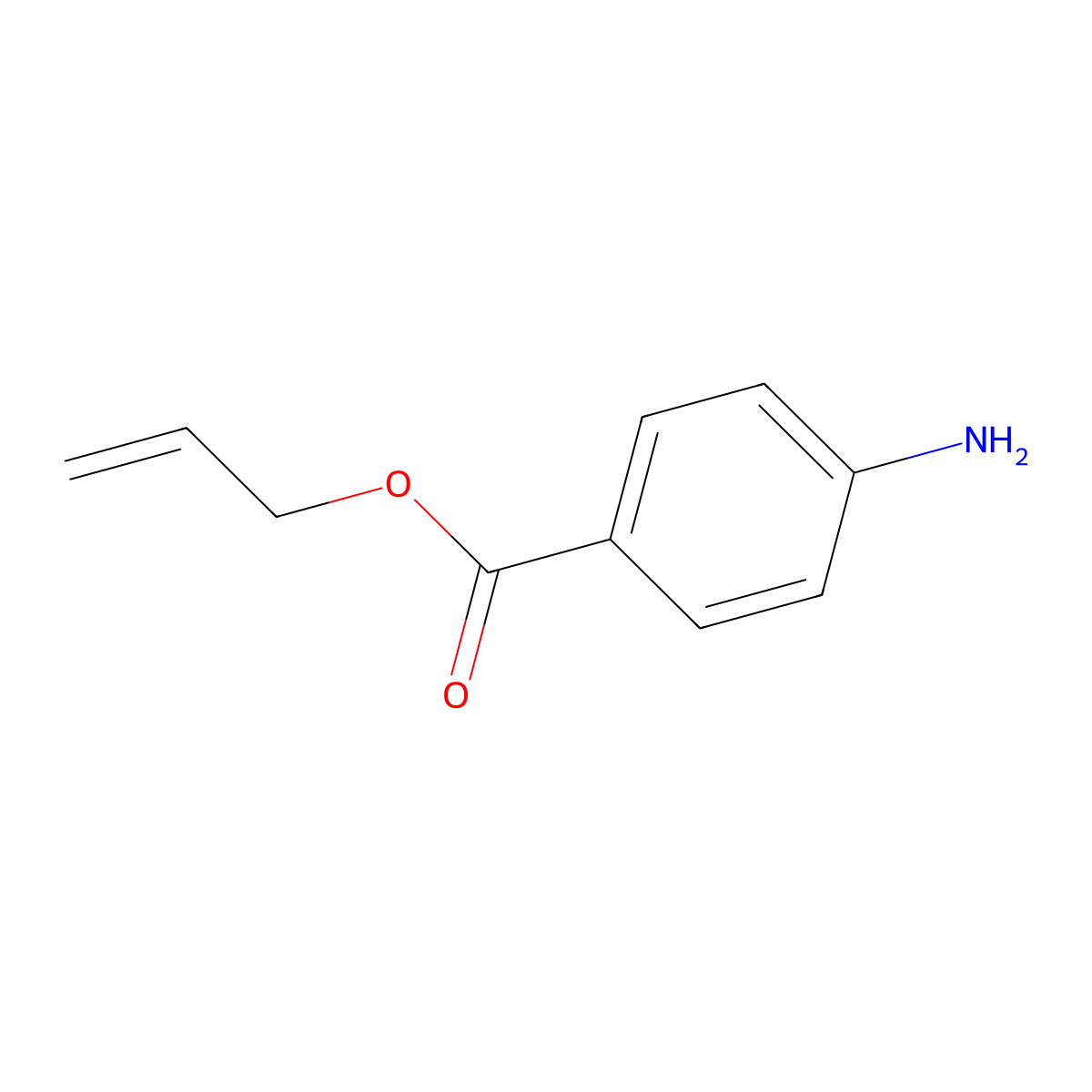 Prop-2-en-1-yl 4-aminobenzoate molecular structure, CAS 62507-78-2