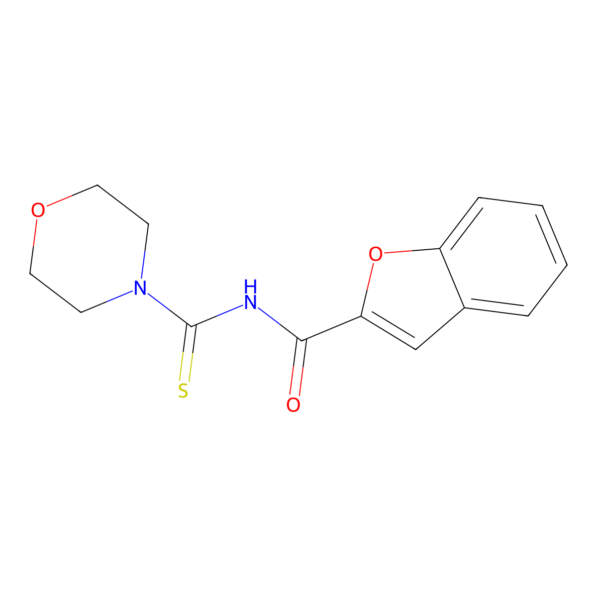 N-(morpholine-4-carbothioyl)-1-benzofuran-2-carboxamide molecular structure, CAS 625078-24-2