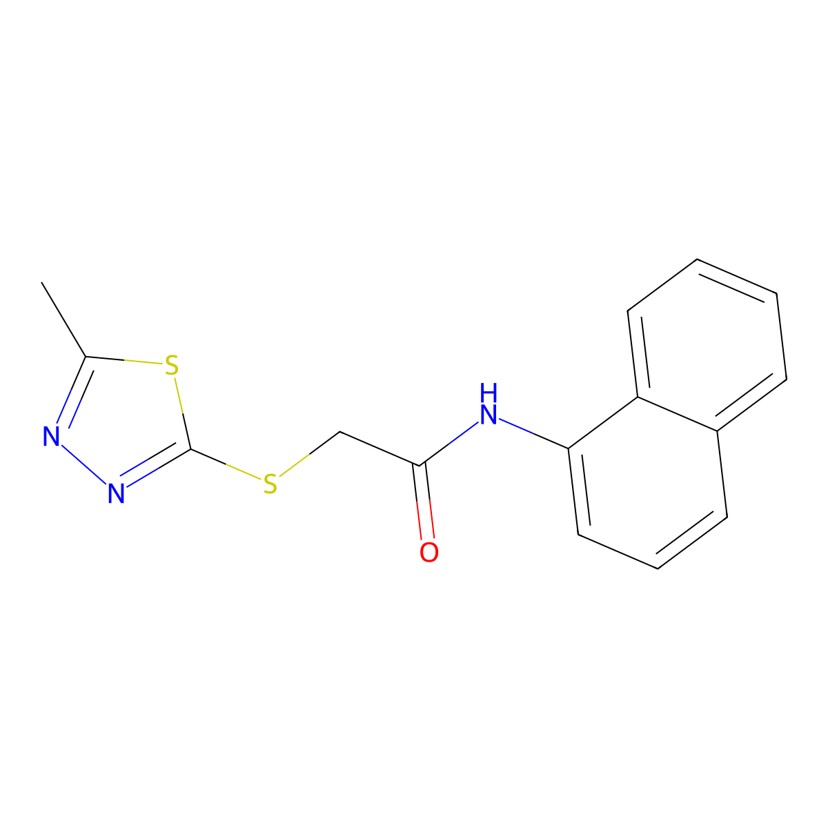 2-[(5-methyl-1,3,4-thiadiazol-2-yl)sulfanyl]-N-naphthalen-1-ylacetamide molecular structure, CAS 625078-66-2
