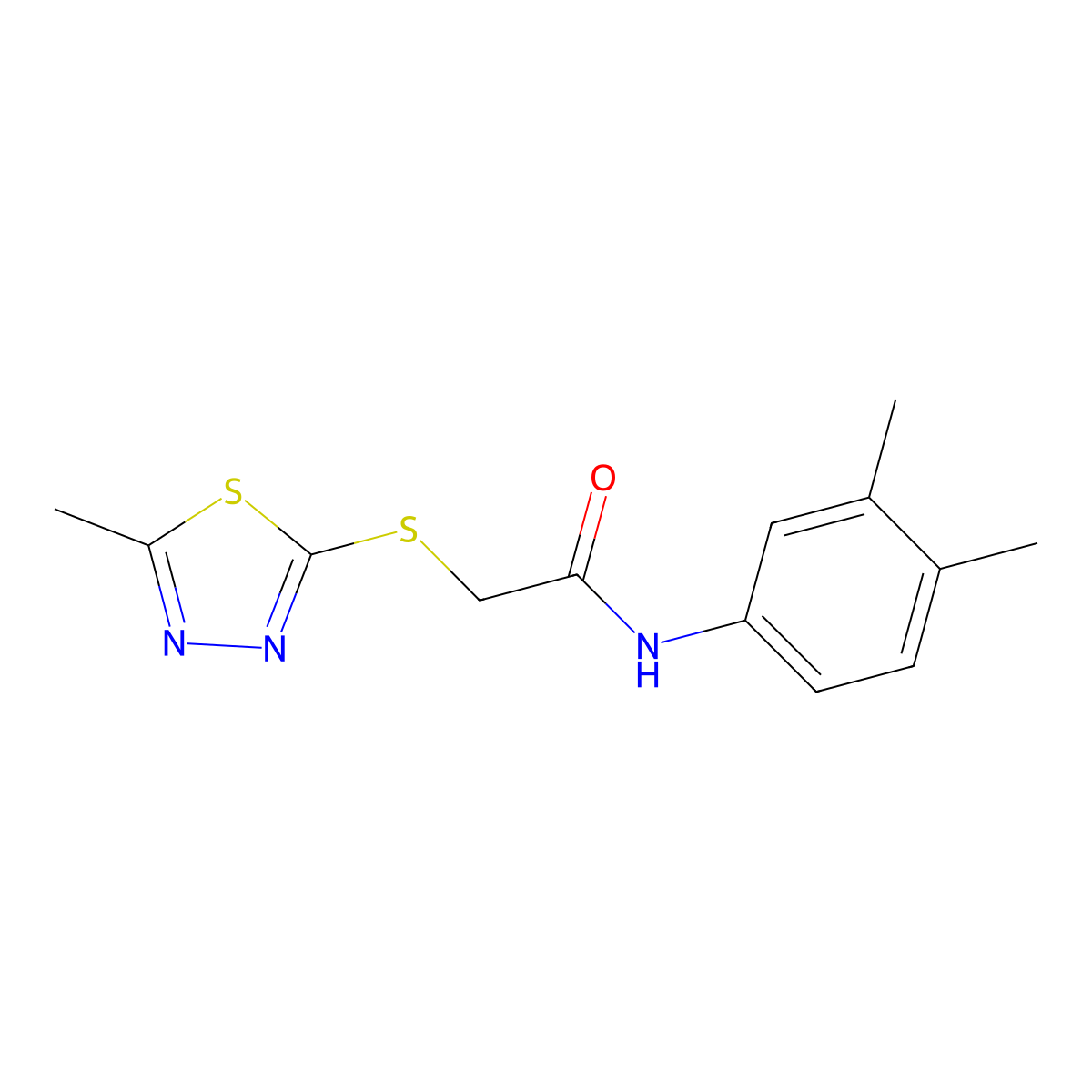 N-(3,4-dimethylphenyl)-2-[(5-methyl-1,3,4-thiadiazol-2-yl)sulfanyl]acetamide molecular structure, CAS 625078-67-3