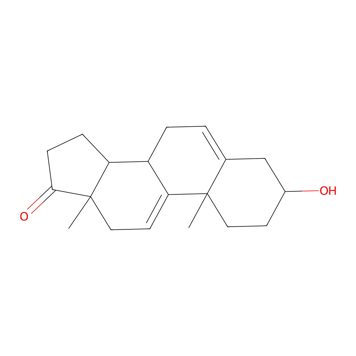 (3beta)-3-Hydroxyandrosta-5,9(11)-dien-17-one molecular structure, CAS 62509-26-6