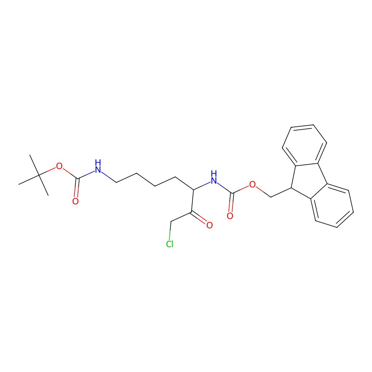 Fmoc-Lys(Boc)-COCH2Cl molecular structure, CAS 625090-55-3