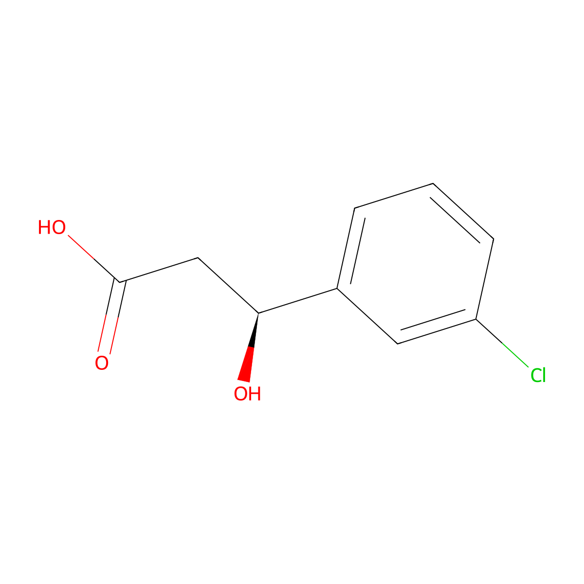 (s)-3-(3-Chlorophenyl)-3-hydroxypropanoic acid molecular structure, CAS 625095-56-9
