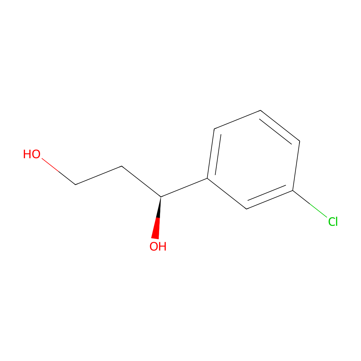 (1S)-1-(3-Chlorophenyl)-1,3-propanediol molecular structure, CAS 625095-57-0