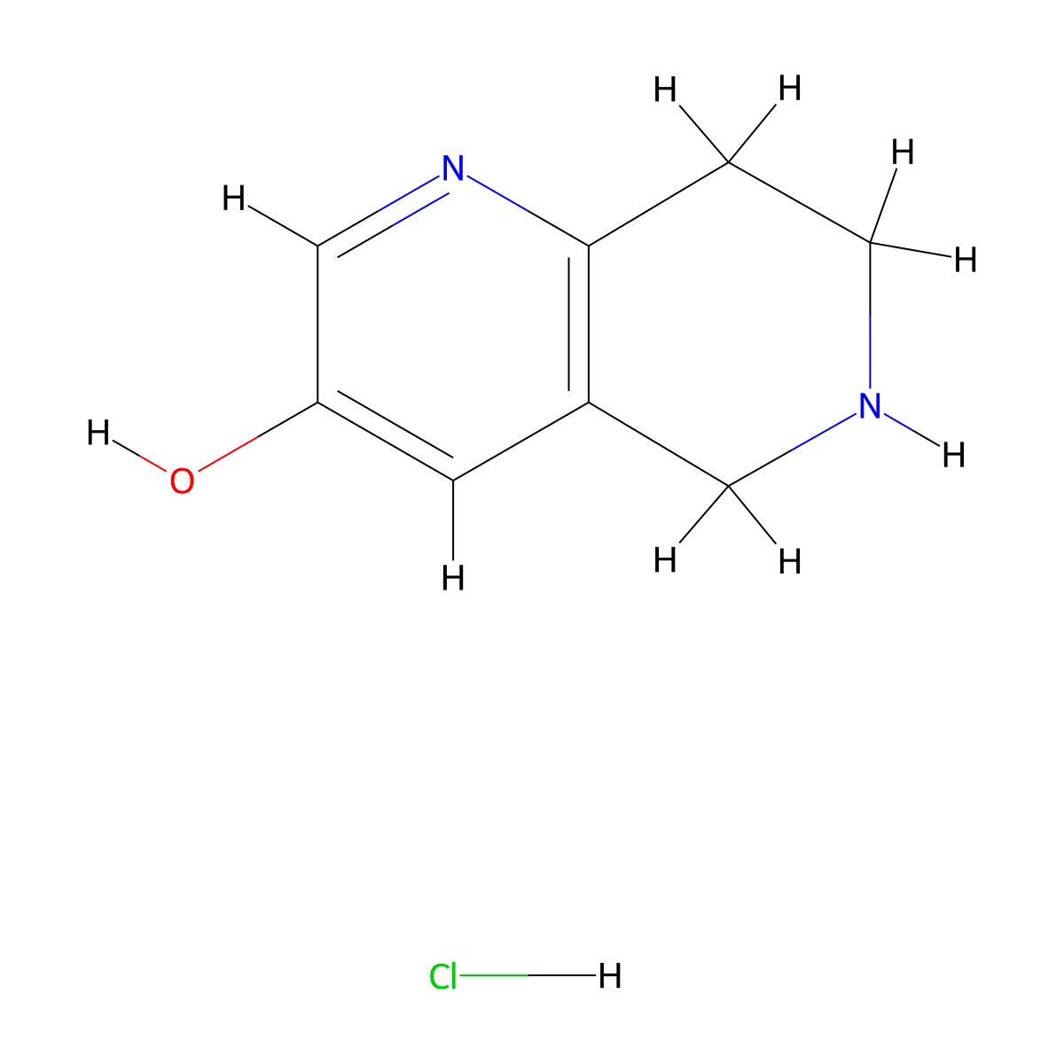 5,6,7,8-Tetrahydro-1,6-naphthyridin-3-ol hydrochloride molecular structure, CAS 625098-88-6