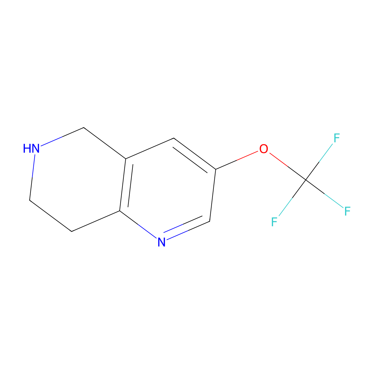 3-(Trifluoromethoxy)-5,6,7,8-tetrahydro-1,6-naphthyridine molecular structure, CAS 625099-23-2