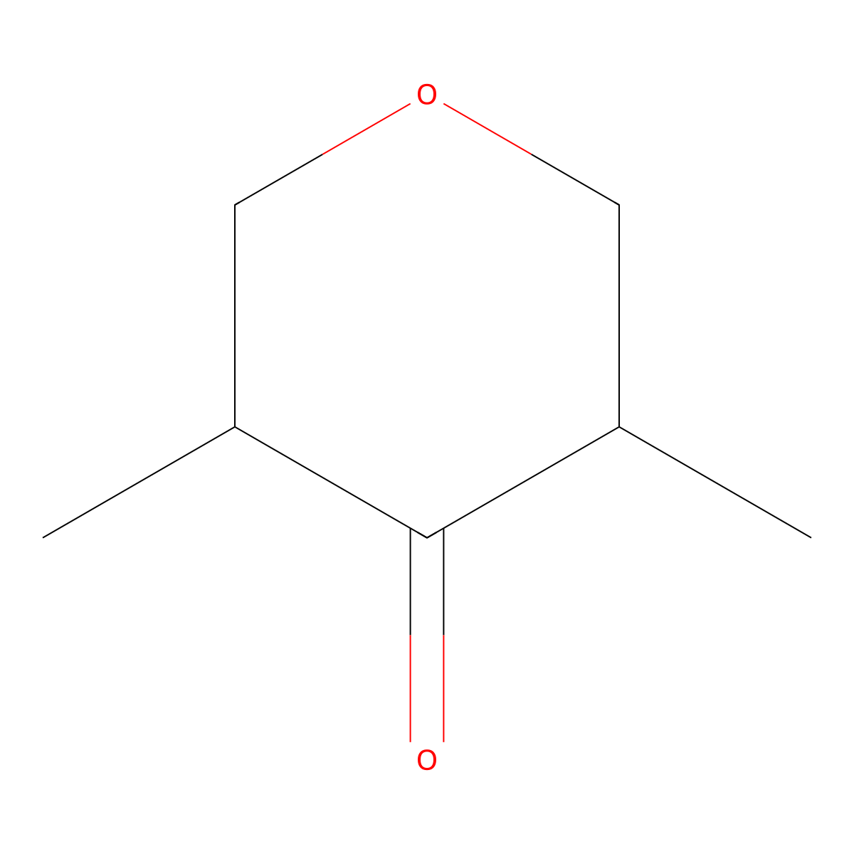 Tetrahydro-3,5-dimethyl-4H-pyran-4-one molecular structure, CAS 625099-33-4