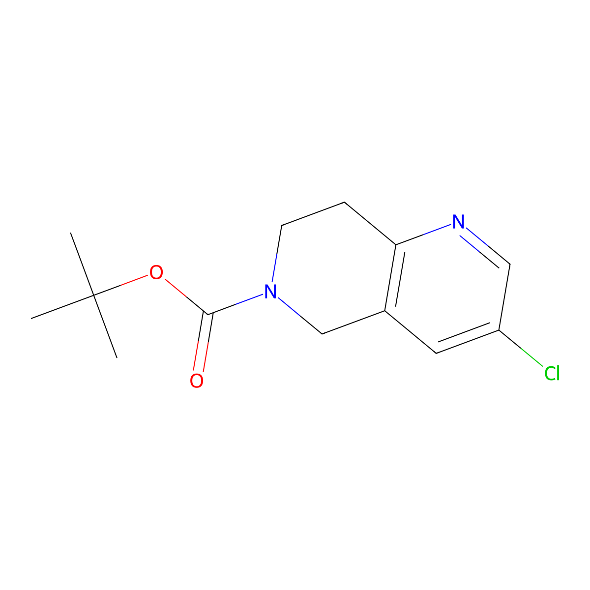 tert-Butyl 3-chloro-7,8-dihydro-1,6-naphthyridine-6(5H)-carboxylate molecular structure, CAS 625099-34-5