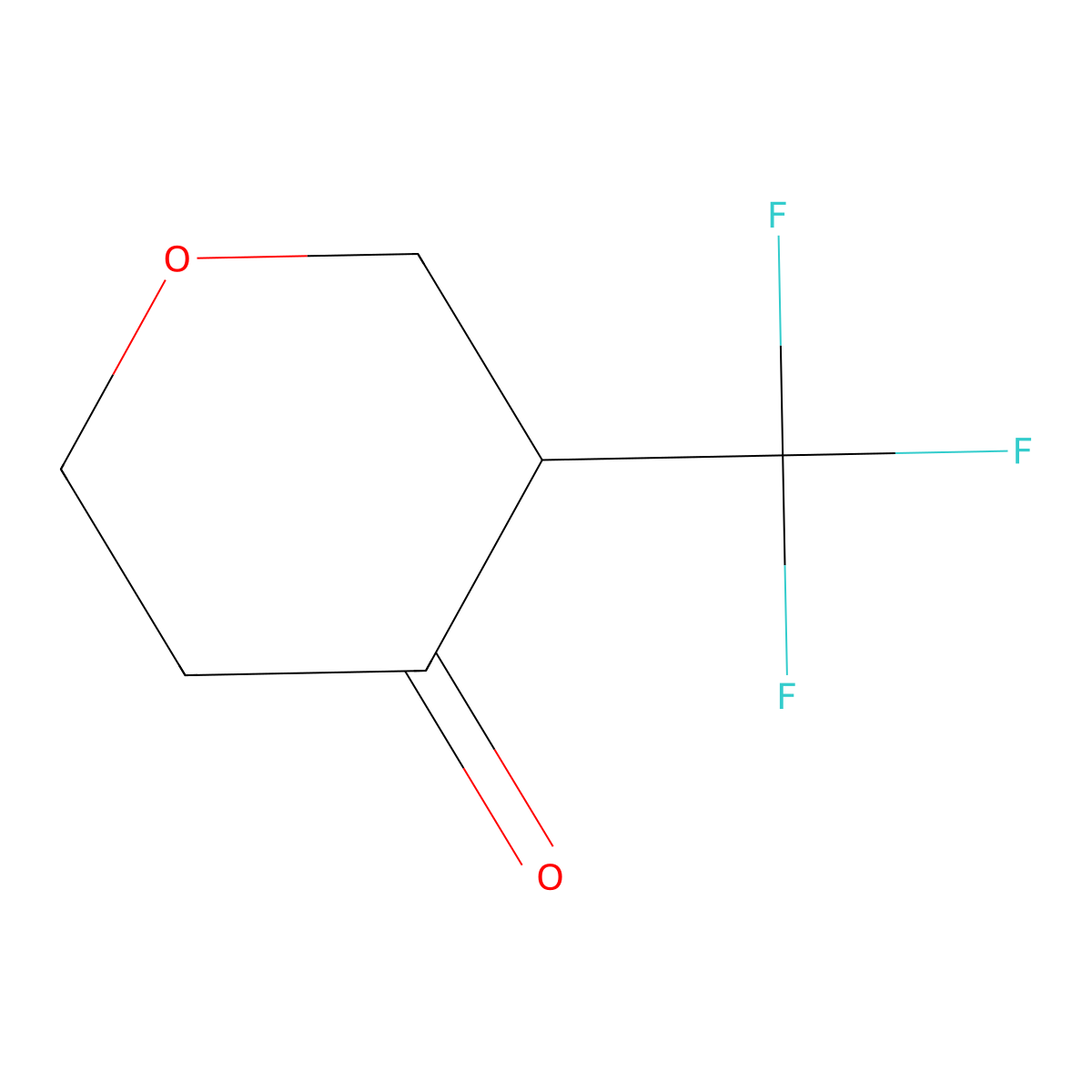 3-(Trifluoromethyl)oxan-4-one molecular structure, CAS 625099-69-6
