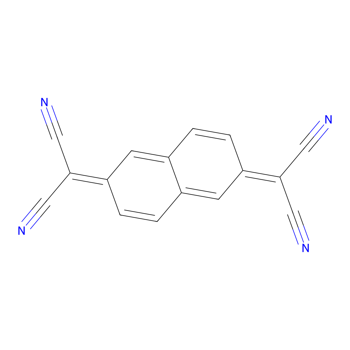11,11,12,12-Tetracyanonaphtho-2,6-quinodimethane molecular structure, CAS 6251-01-0