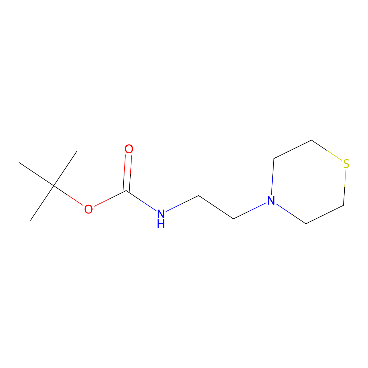 Tert-butyl (2-thiomorpholinoethyl)carbamate molecular structure, CAS 625106-54-9