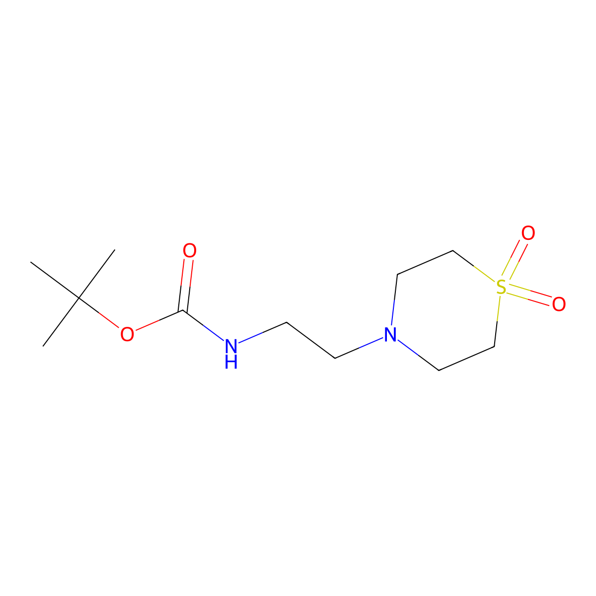 Tert-butyl N-[2-(1,1-dioxo-1,4-thiazinan-4-yl)ethyl]carbamate molecular structure, CAS 625106-55-0