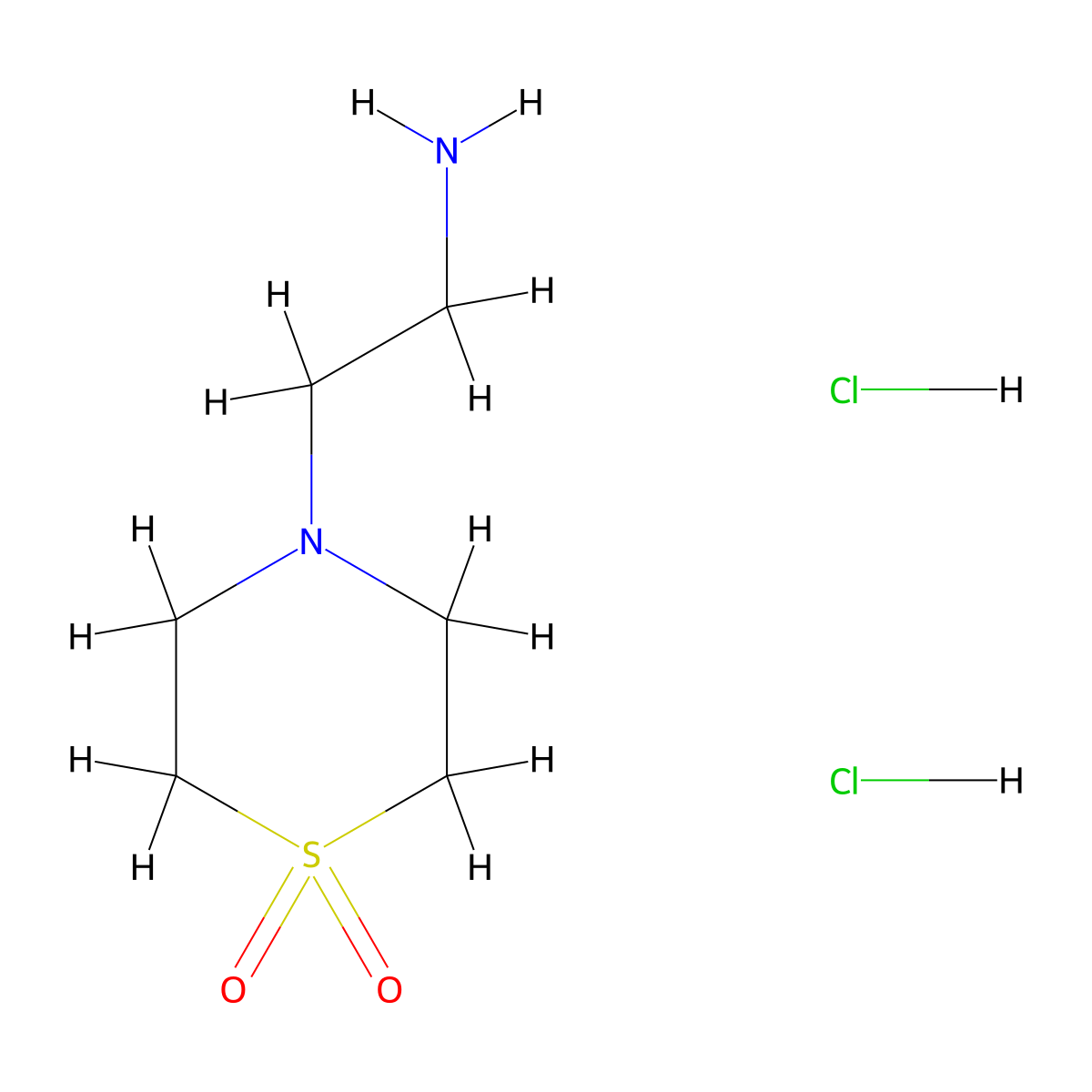 4-(2-Aminoethyl)thiomorpholine 1,1-dioxide dihydrochloride molecular structure, CAS 625106-56-1