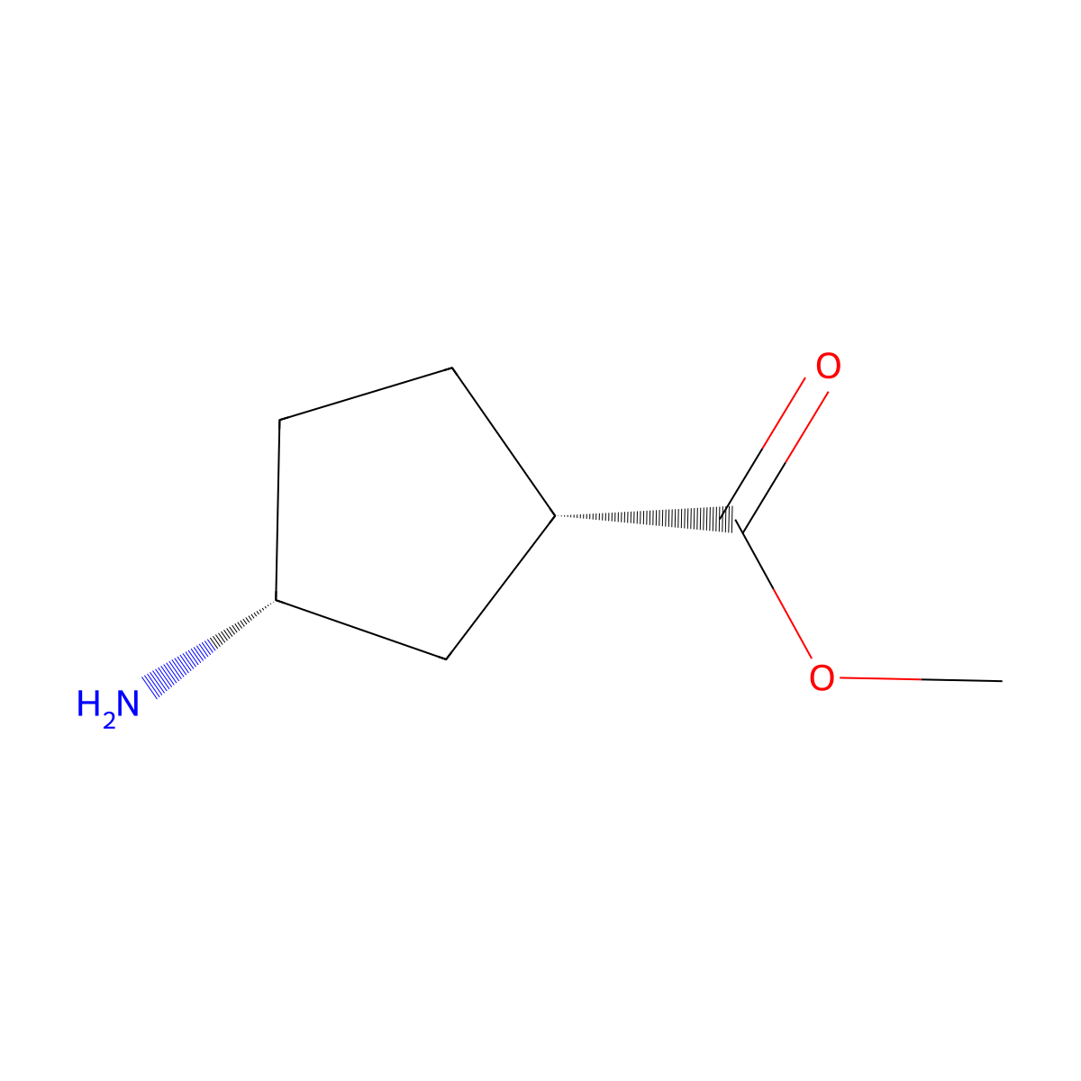 Methyl (1S,3R)-3-aminocyclopentane-1-carboxylate molecular structure, CAS 625108-11-4