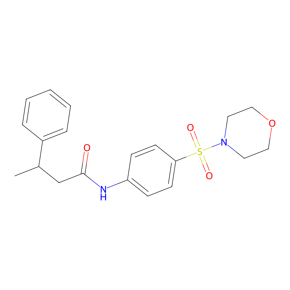 N-[4-(morpholin-4-ylsulfonyl)phenyl]-3-phenylbutanamide molecular structure, CAS 625110-22-7