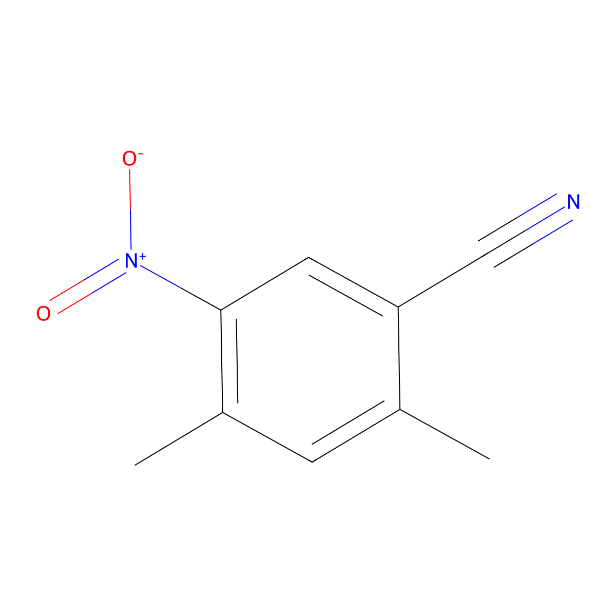 2,4-Dimethyl-5-nitrobenzonitrile molecular structure, CAS 625112-44-9