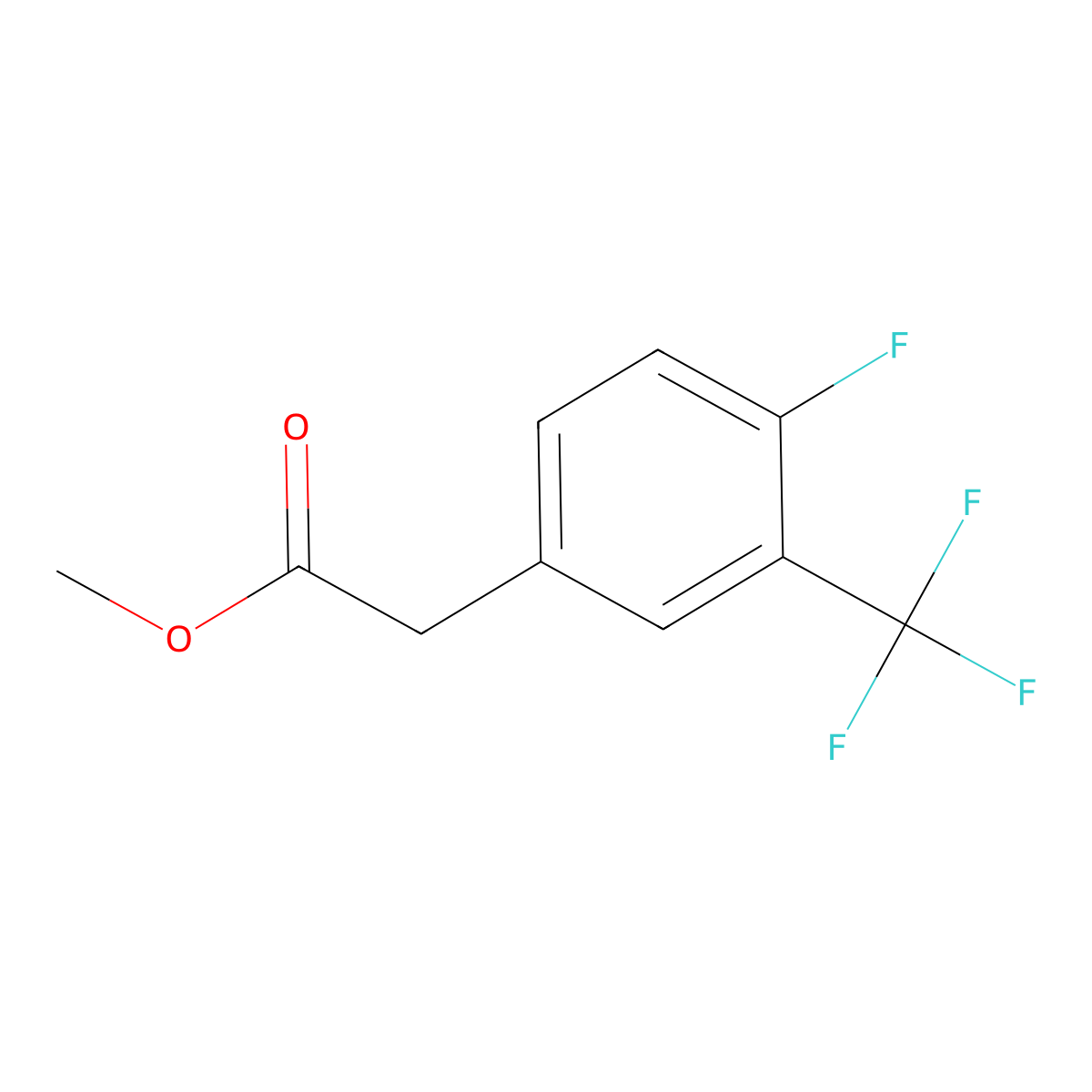 (4-Fluoro-3-trifluoromethylphenyl)acetic acid methyl ester molecular structure, CAS 625112-66-5