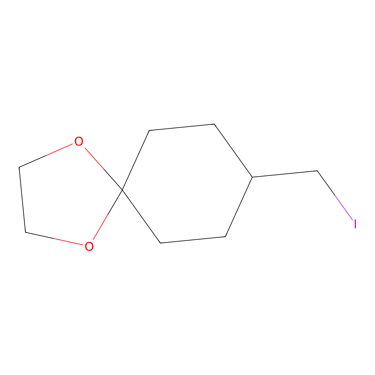 8-(Iodomethyl)-1,4-dioxaspiro[4.5]decane molecular structure, CAS 625114-56-9