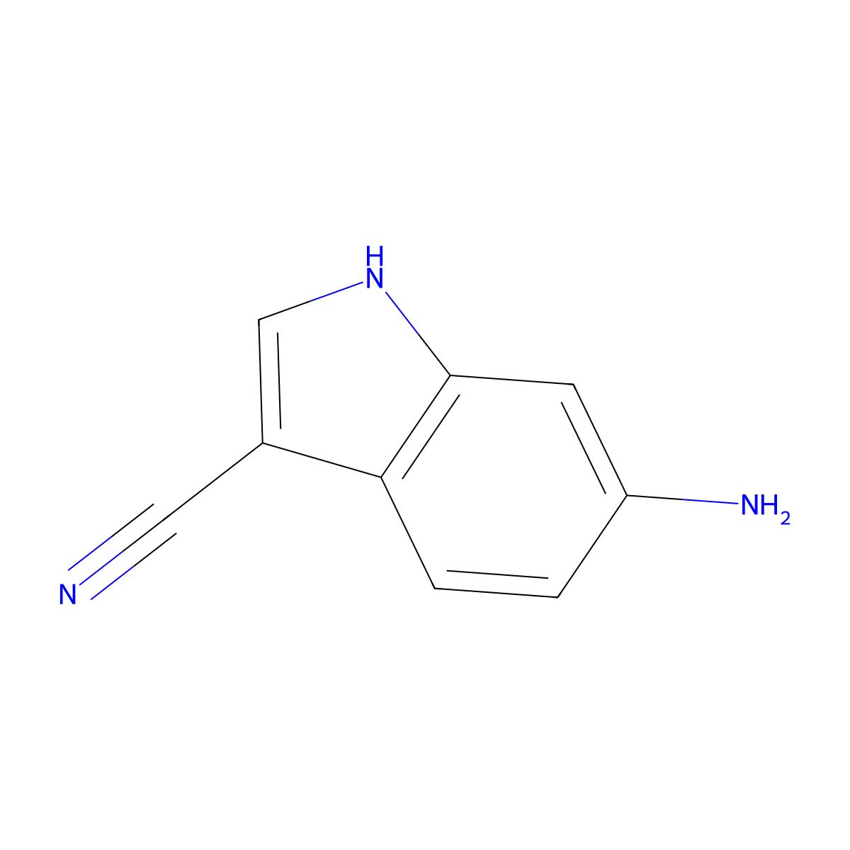 6-amino-1H-indole-3-carbonitrile molecular structure, CAS 625115-91-5