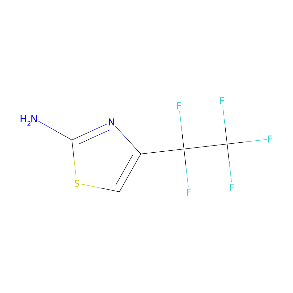 4-(Pentafluoroethyl)-1,3-thiazol-2-amine molecular structure, CAS 625120-01-6