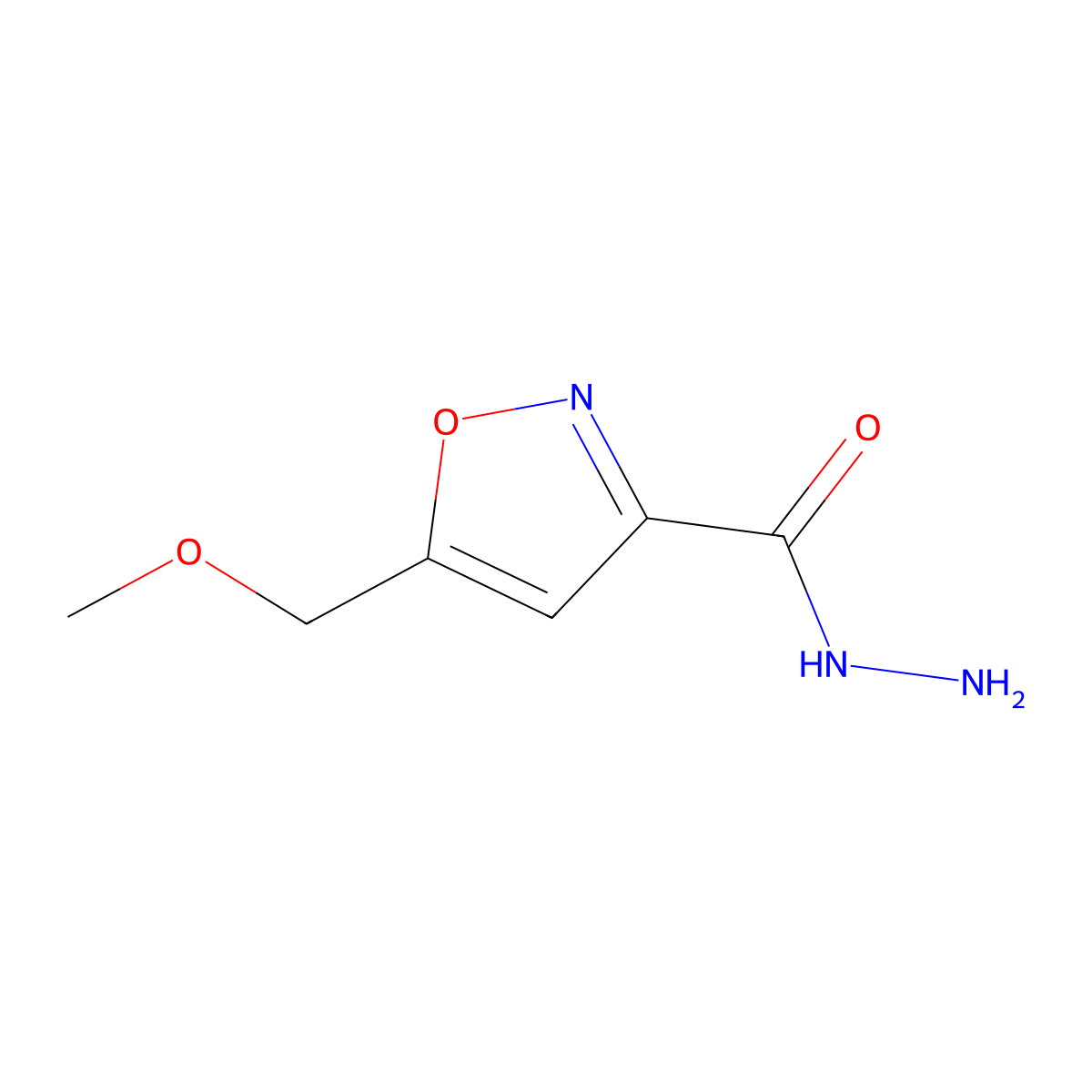 5-(Methoxymethyl)isoxazole-3-carbohydrazide molecular structure, CAS 625120-12-9