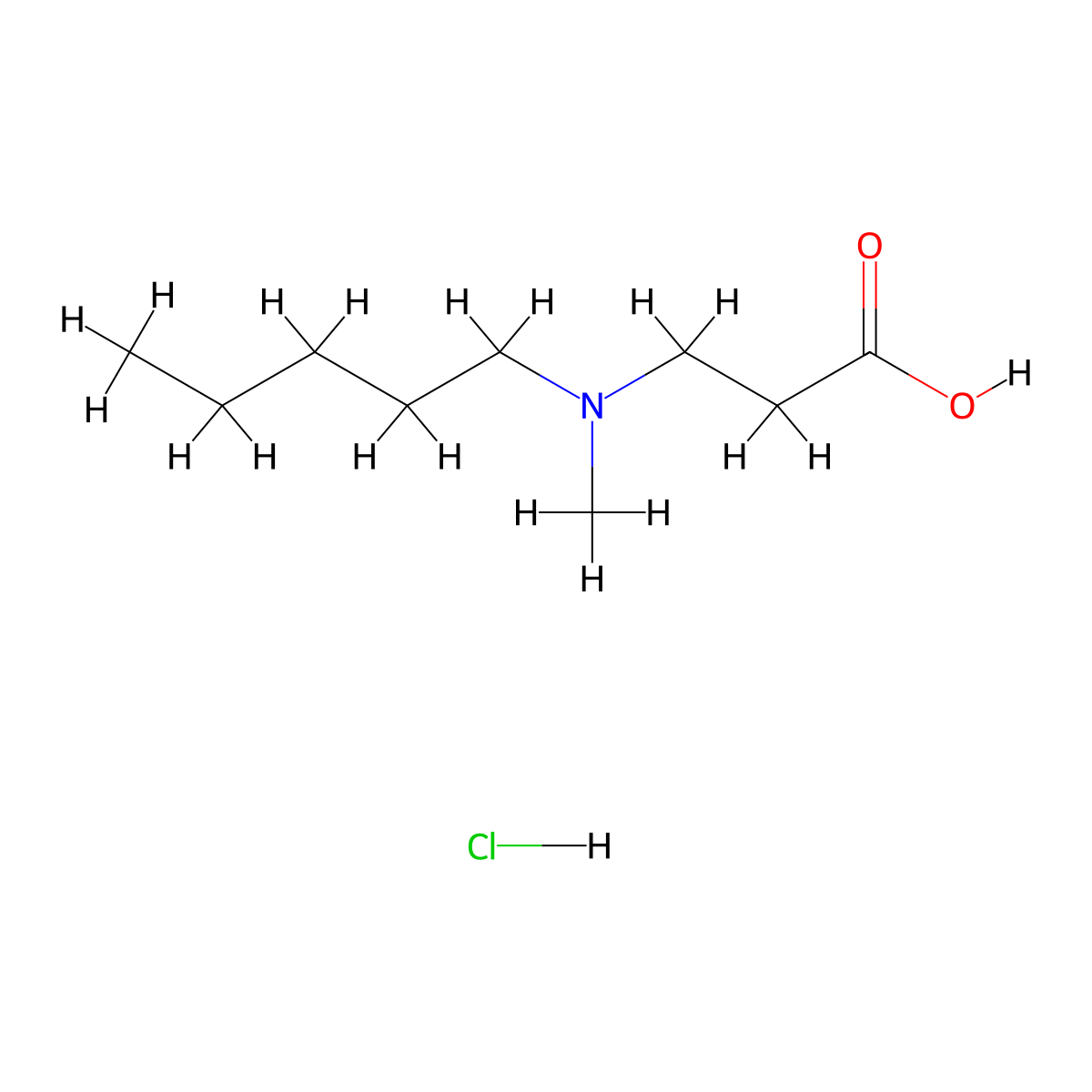 3-(N-Methylpentylamino)propionic acid hydrochloride molecular structure, CAS 625120-81-2