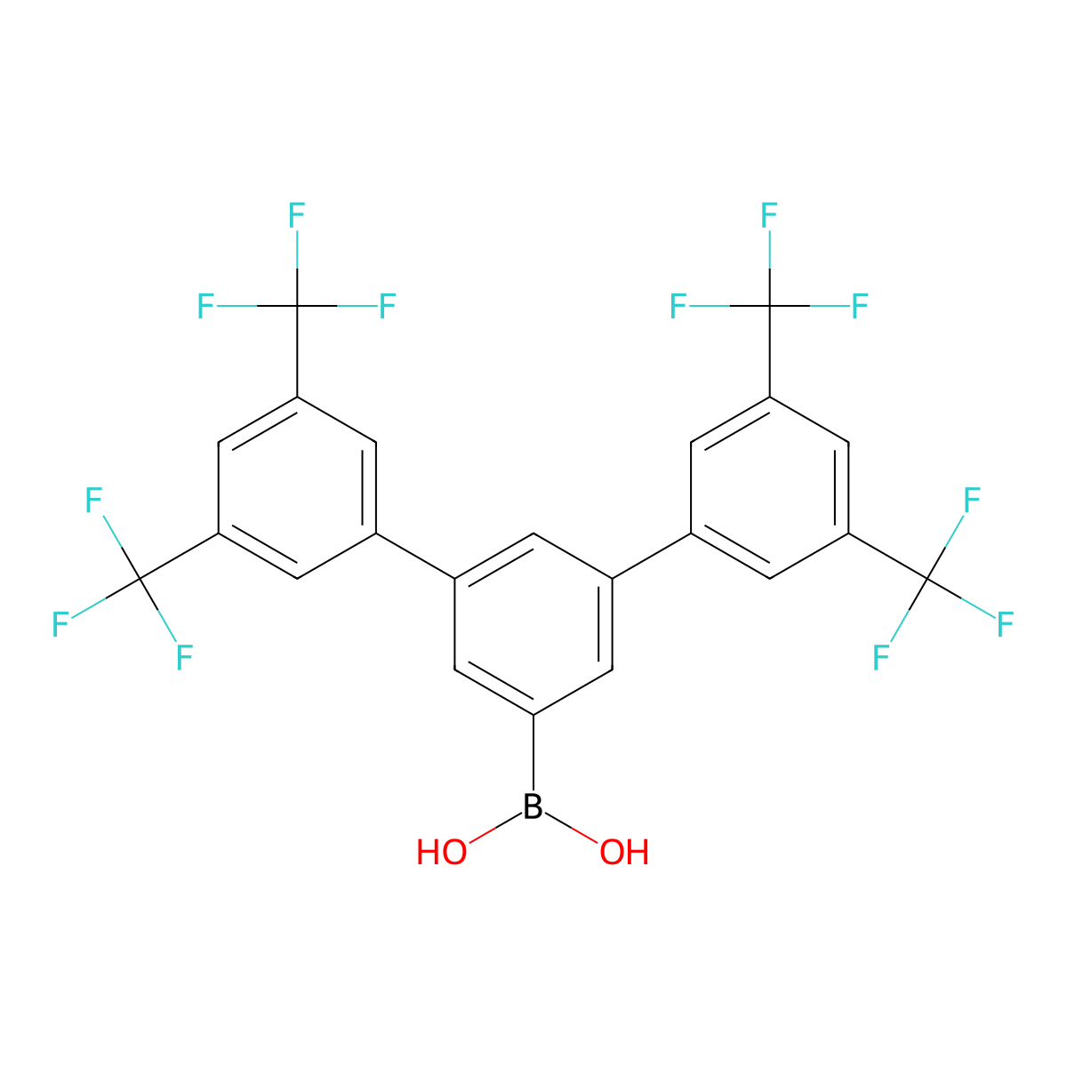 B-[3,3'',5,5''-tetrakis(trifluoromethyl)[1,1':3',1''-terphenyl]-5'-yl]-Boronic acid molecular structure, CAS 625122-29-4