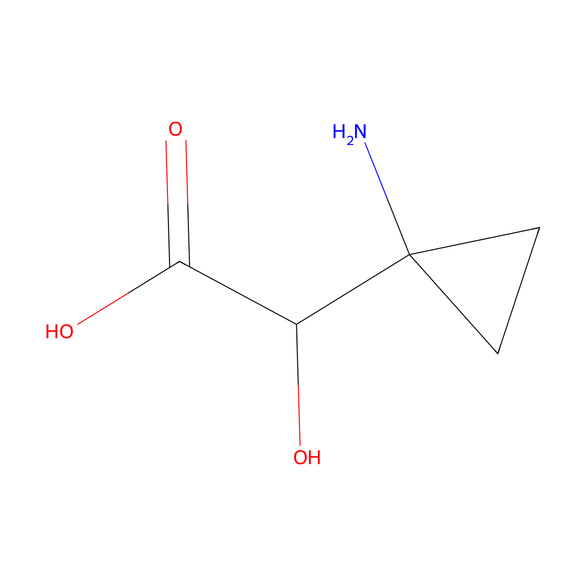 2-(1-Aminocyclopropyl)-2-hydroxyacetic acid molecular structure, CAS 625122-66-9