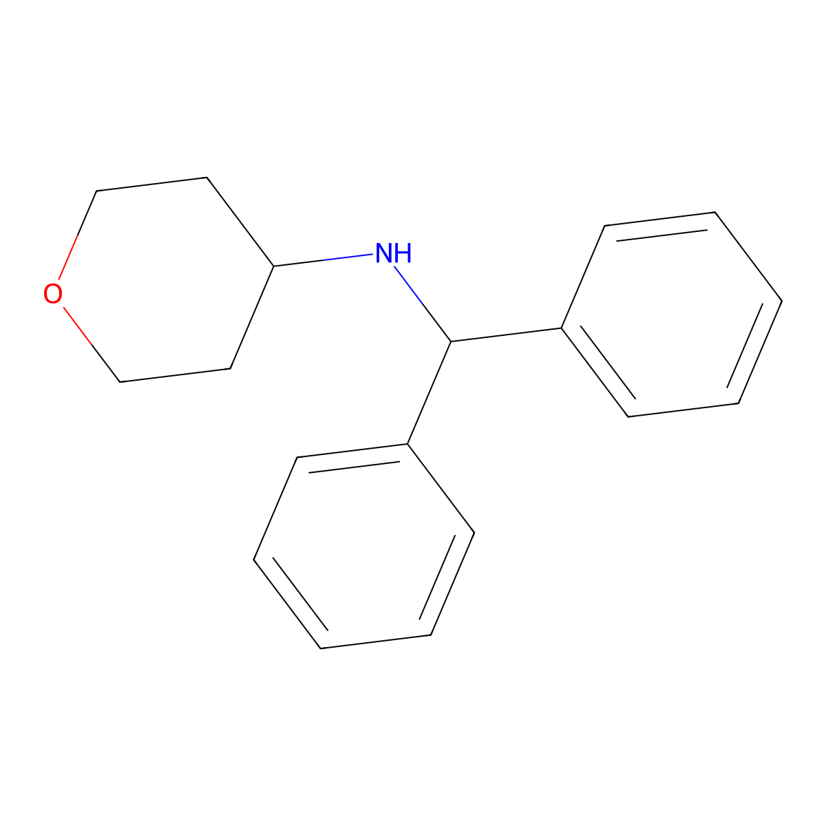 N-benzhydryloxan-4-amine molecular structure, CAS 625126-73-0