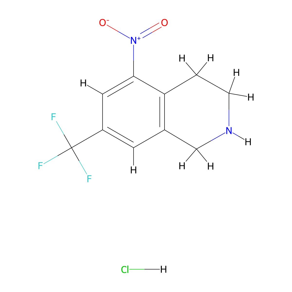 7-(Trifluoromethyl)-1,2,3,4-tetrahydro-5-nitroisoquinoline hydrochloride molecular structure, CAS 625126-83-2
