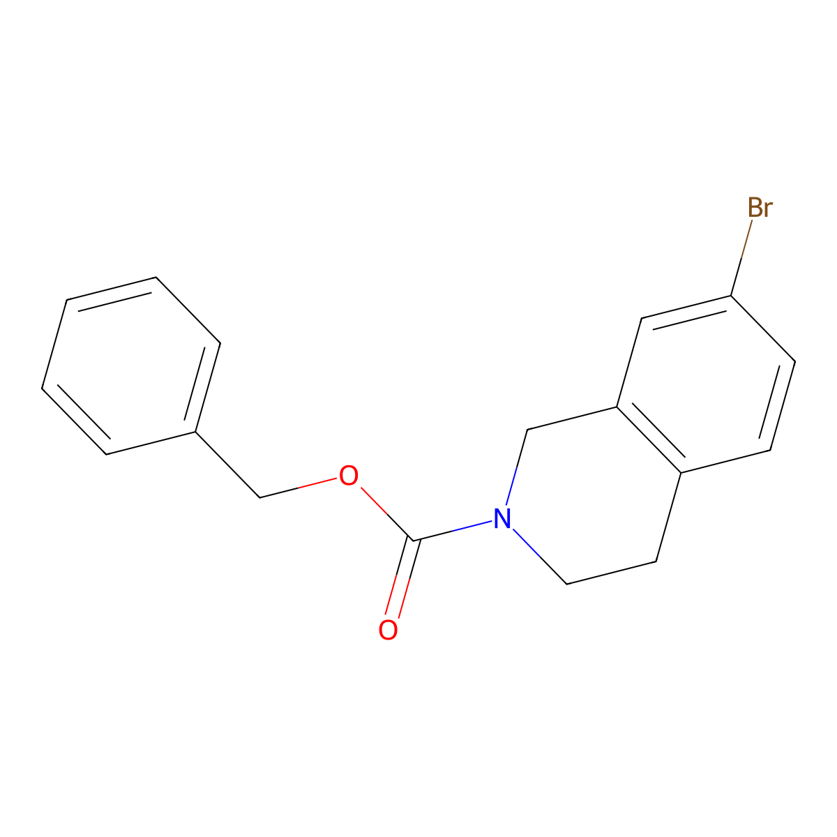 Benzyl 7-bromo-3,4-dihydroisoquinoline-2(1H)-carboxylate molecular structure, CAS 625127-09-5
