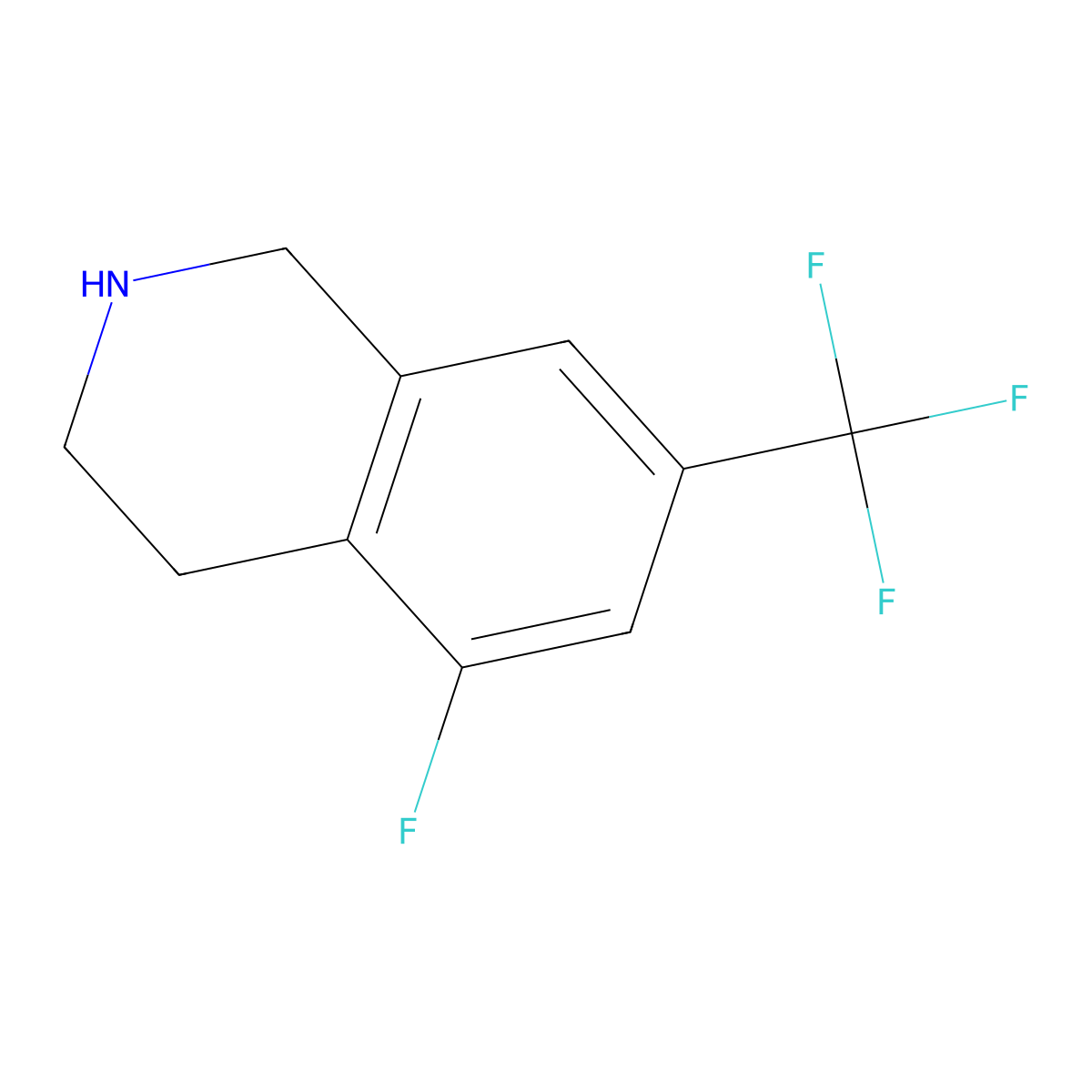 5-Fluoro-7-(trifluoromethyl)-1,2,3,4-tetrahydroisoquinoline molecular structure, CAS 625127-11-9