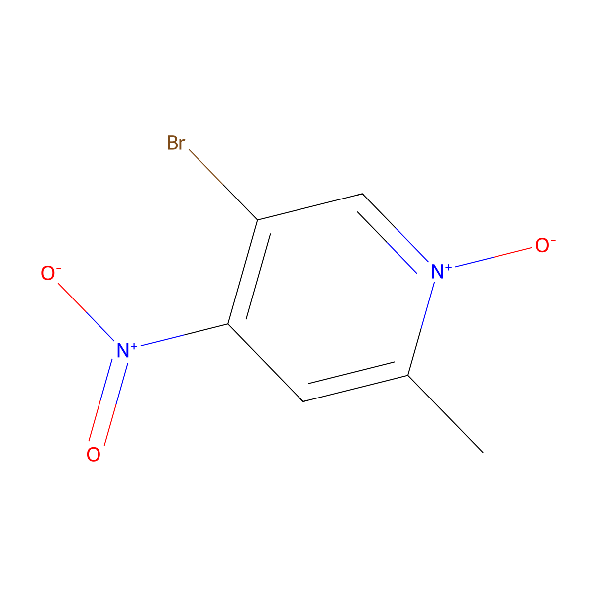 5-Bromo-2-methyl-4-nitropyridine 1-oxide molecular structure, CAS 62516-08-9