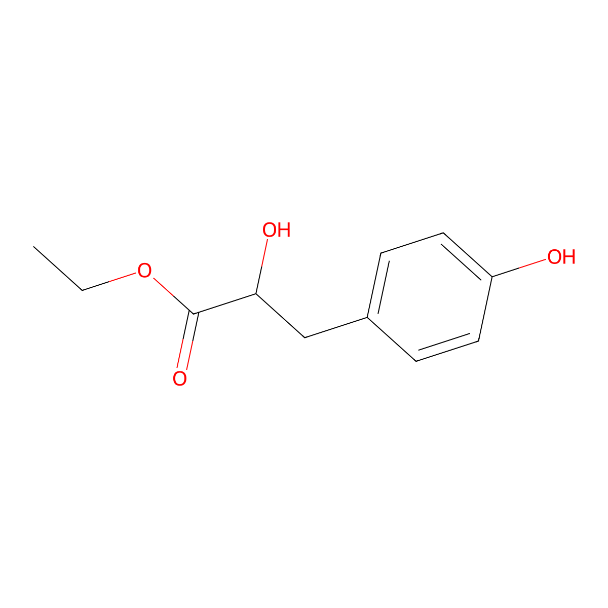 Ethyl p-hydroxyphenyllactate molecular structure, CAS 62517-34-4