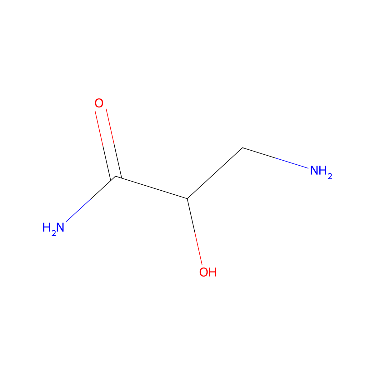 3-Amino-2-hydroxypropanamide molecular structure, CAS 6252-08-0