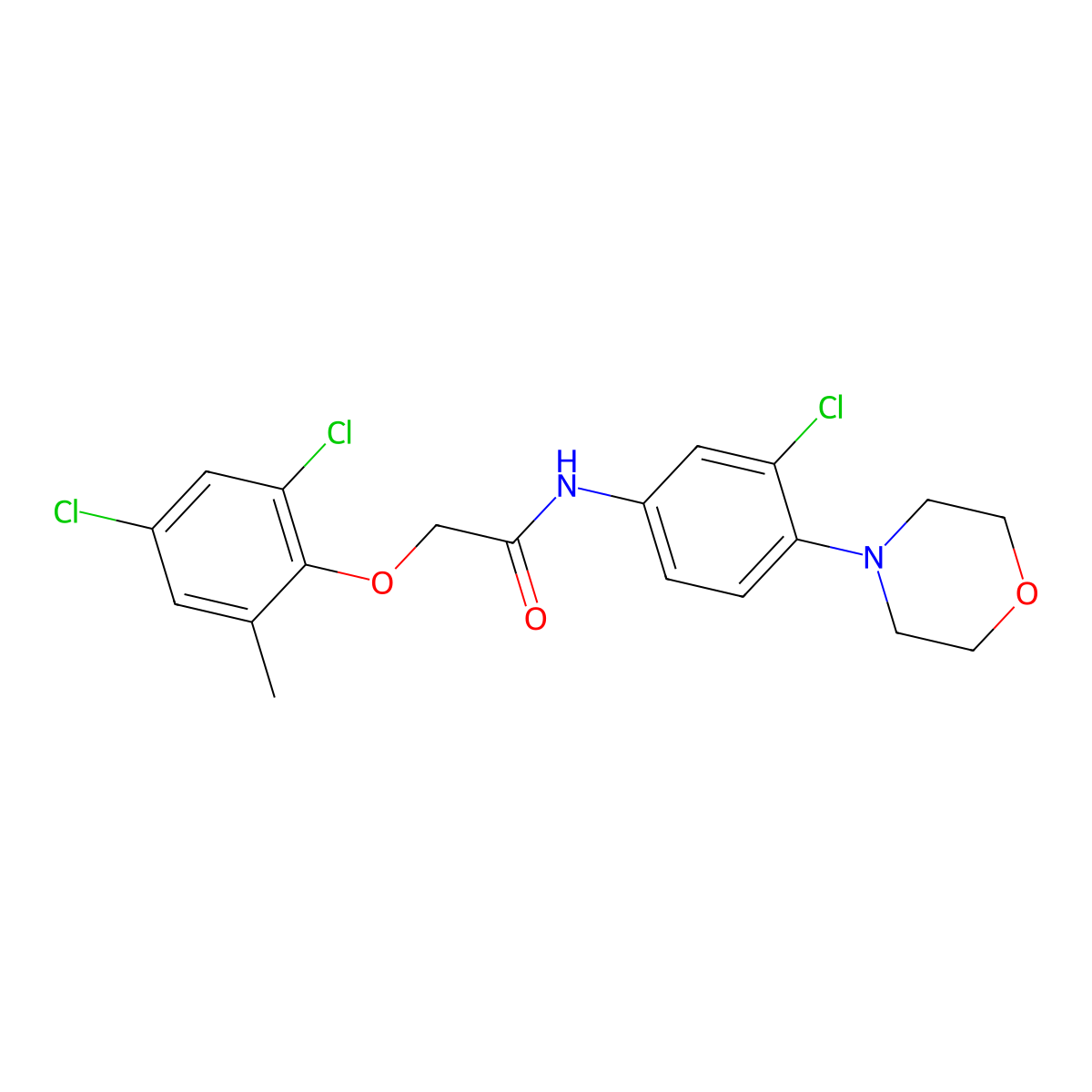 N-[3-chloro-4-(morpholin-4-yl)phenyl]-2-(2,4-dichloro-6-methylphenoxy)acetamide molecular structure, CAS 6252-67-1