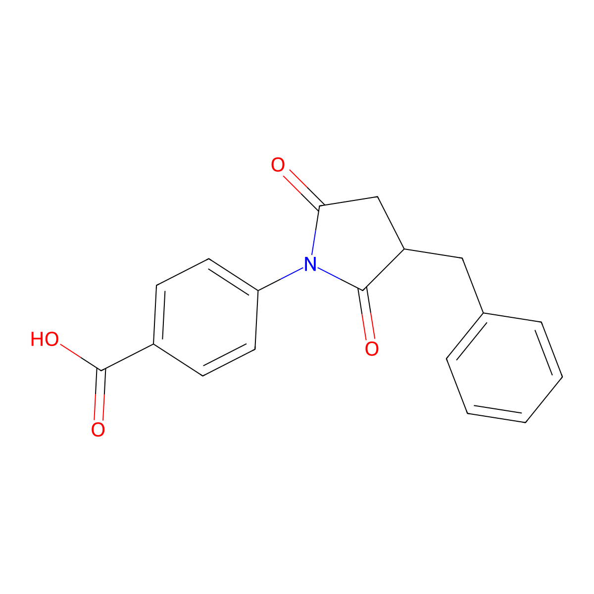 4-(3-Benzyl-2,5-dioxopyrrolidin-1-yl)benzoic acid molecular structure, CAS 6252-89-7