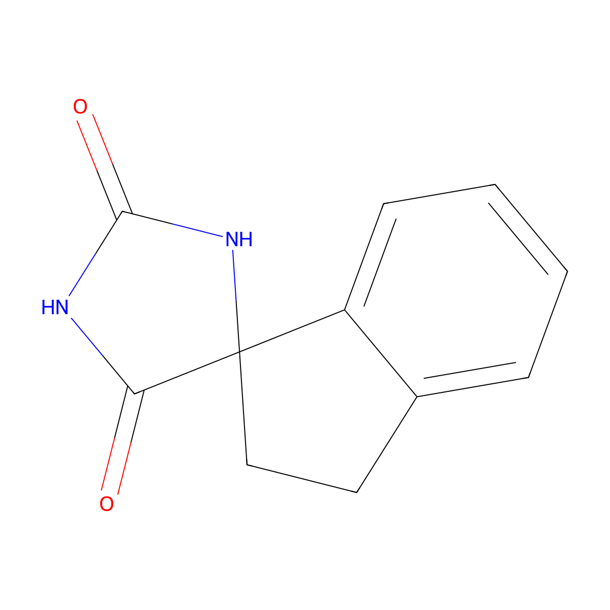 2',3'-Dihydrospiro[imidazolidine-4,1'-indene]-2,5-dione molecular structure, CAS 6252-98-8