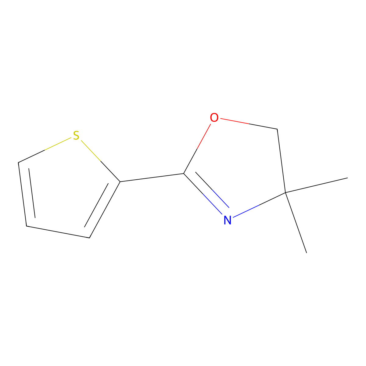 4,5-Dihydro-4,4-dimethyl-2-(2-thienyl)-oxazole molecular structure, CAS 62521-42-0