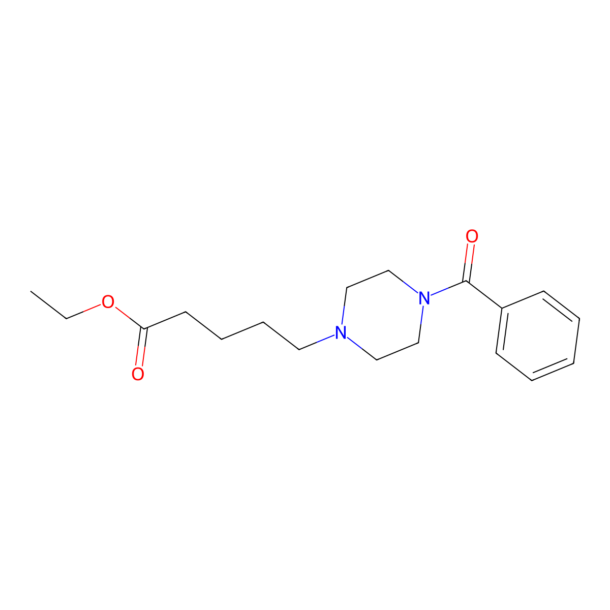Ethyl 5-(4-benzoylpiperazin-1-YL)pentanoate molecular structure, CAS 62522-28-5