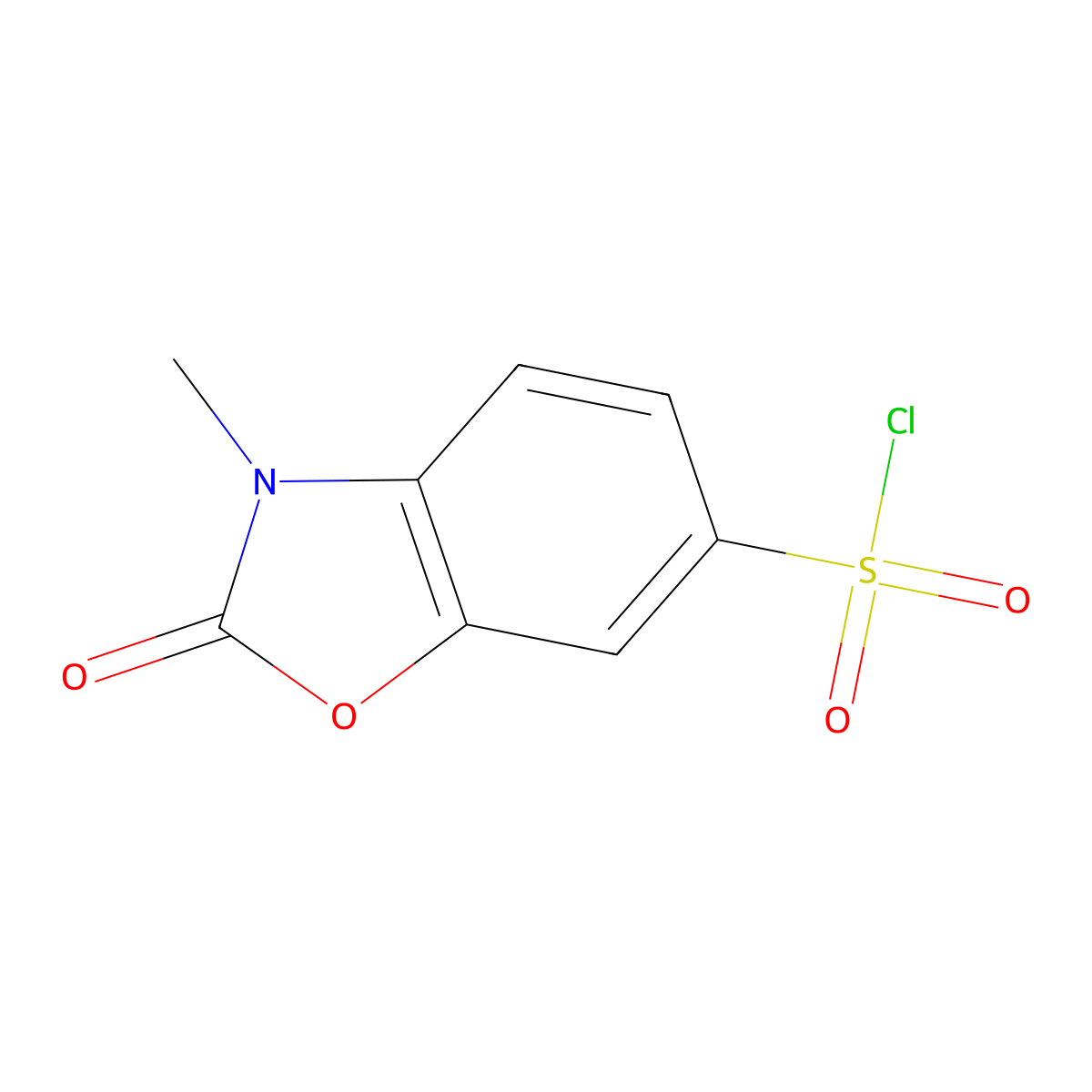 3-Methyl-2-oxo-2,3-dihydro-1,3-benzoxazole-6-sulfonyl chloride molecular structure, CAS 62522-63-8
