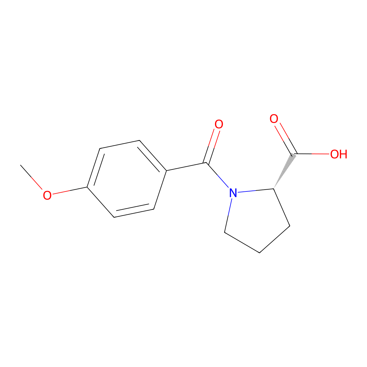 N-(4-Methoxybenzoyl)-L-proline molecular structure, CAS 62522-92-3