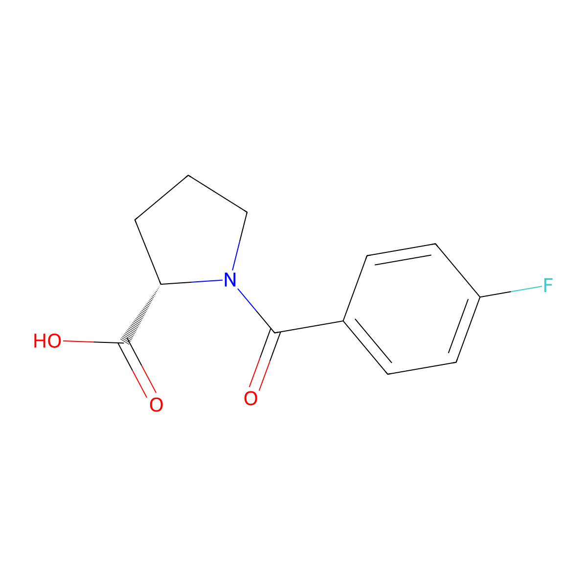 (S)-1-(4-Fluorobenzoyl)pyrrolidine-2-carboxylic acid molecular structure, CAS 62522-93-4