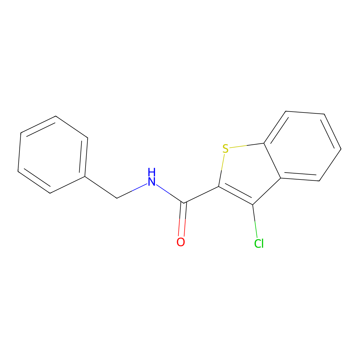 N-benzyl-3-chloro-1-benzothiophene-2-carboxamide molecular structure, CAS 62524-16-7