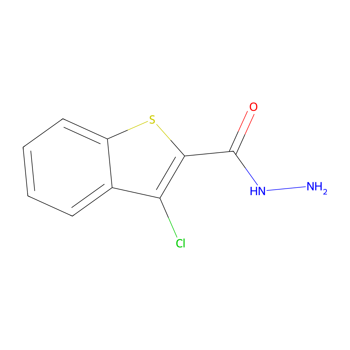 3-Chloro-1-benzothiophene-2-carbohydrazide molecular structure, CAS 62524-21-4