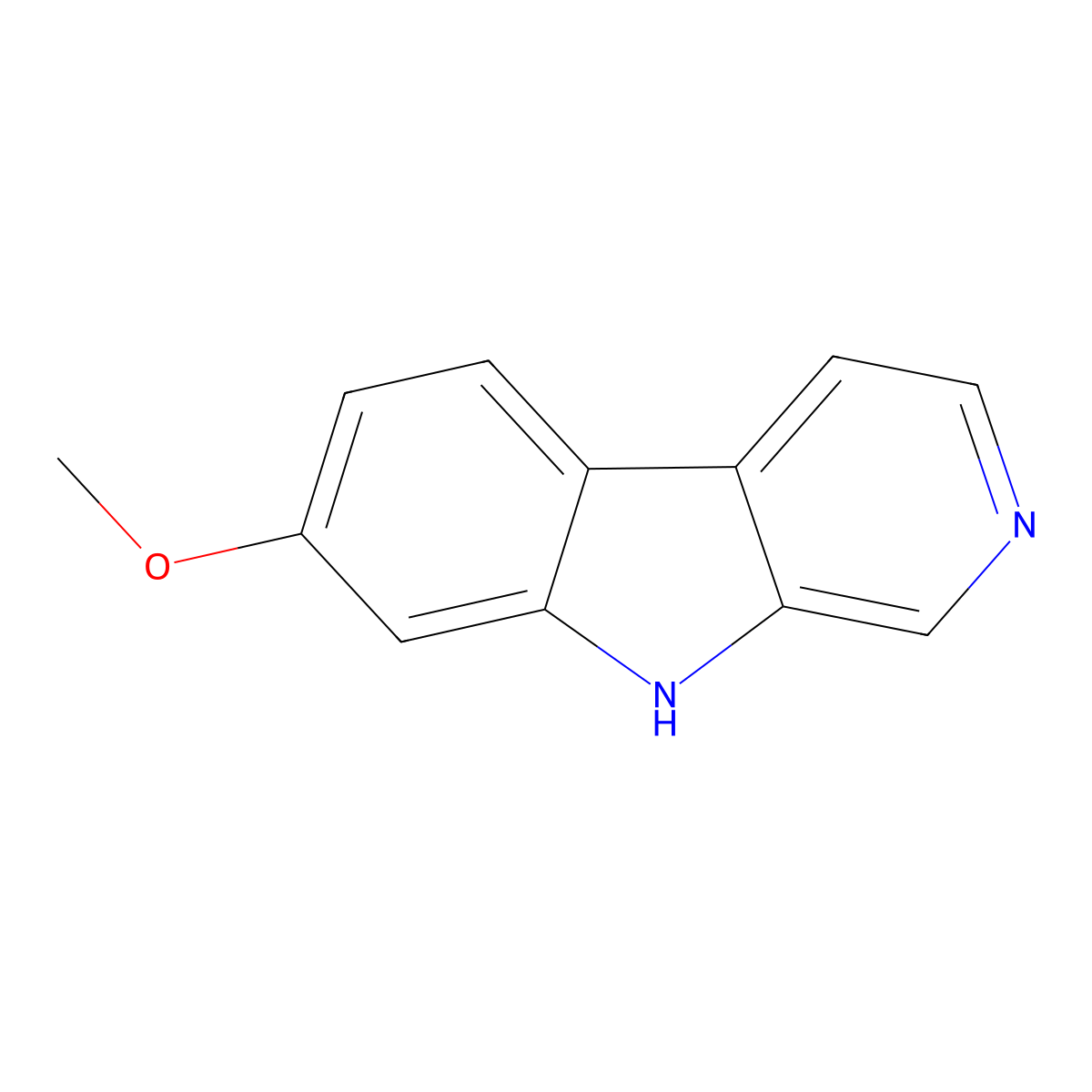 7-methoxy-9H-pyrido(3,4-b)indole molecular structure, CAS 6253-19-6