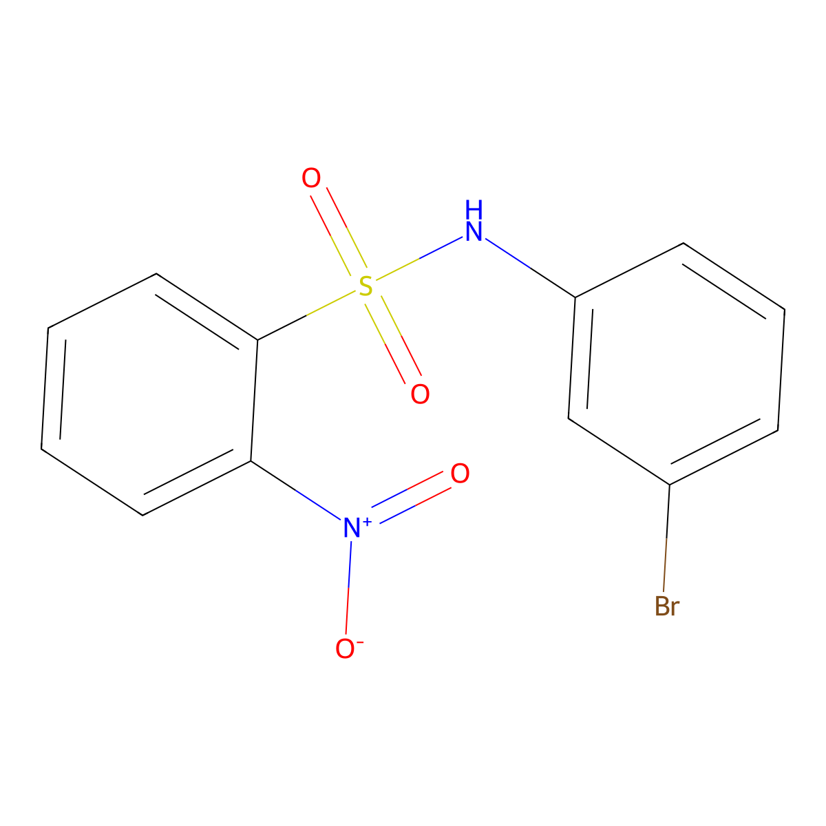 N-(3-bromophenyl)-2-nitrobenzenesulfonamide molecular structure, CAS 62533-24-8