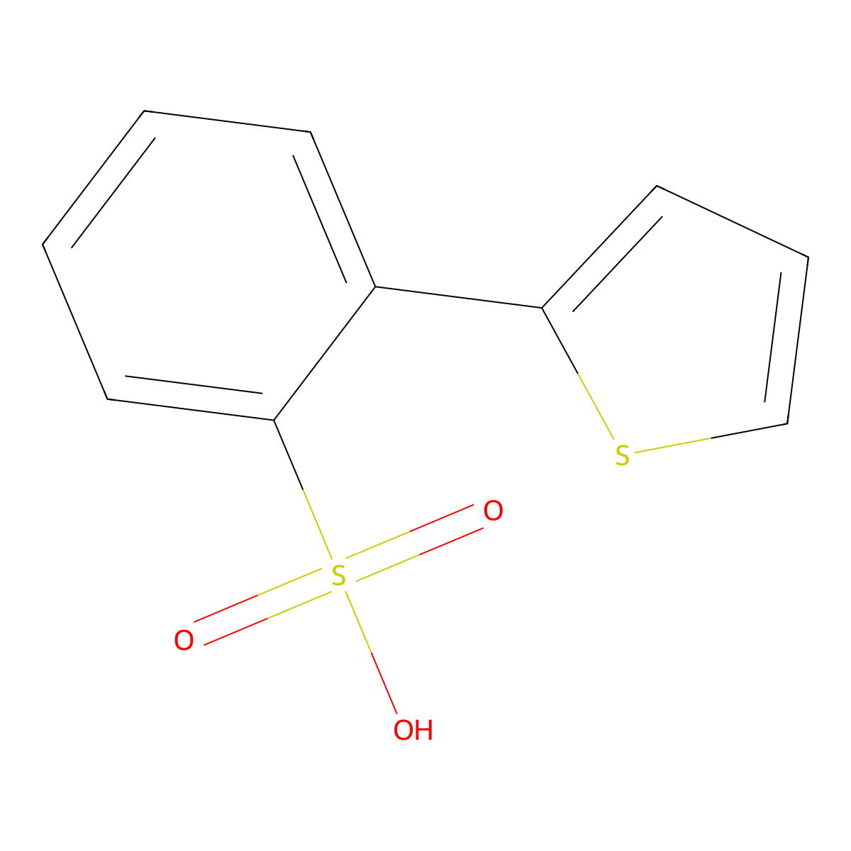 2-(2-Thienyl)benzenesulfonic acid molecular structure, CAS 62533-25-9